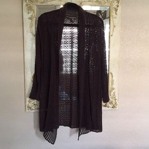 Tommy Bahama open cardigan. Brown. Size Small